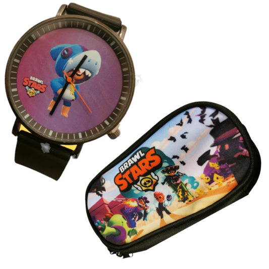 Brawl Stars Horloge en etui bundel Voor de echte fans Teken Etui School Populaire game speelgoed