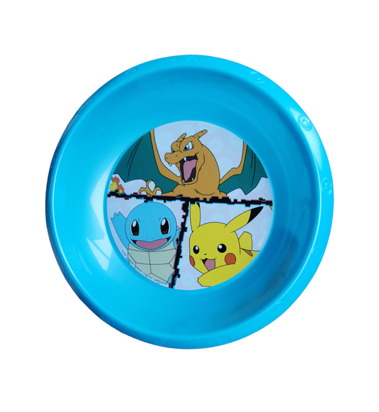 Pokémon Plastic Breakfast Bowl Plate Reusable Planet Care Pikachu Blue Toy Gift