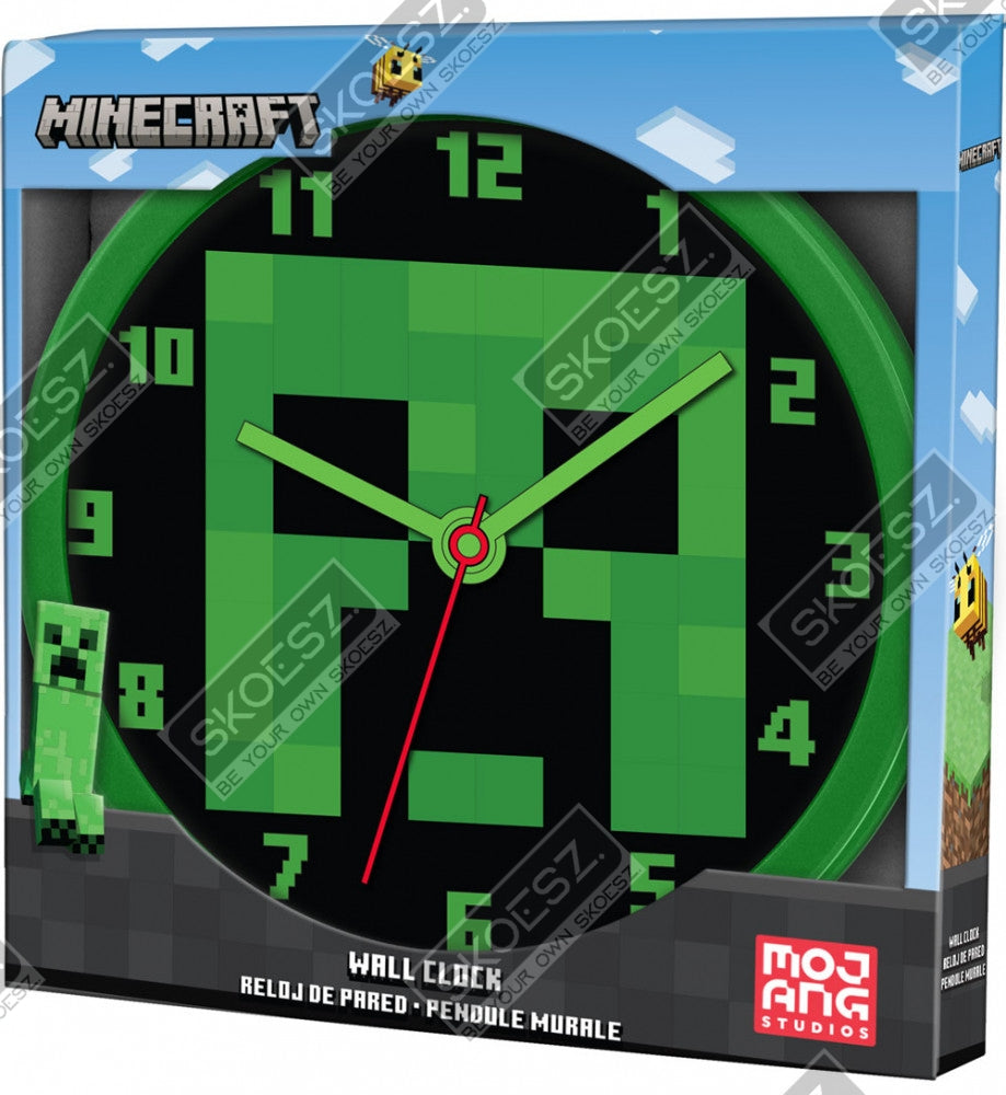 Minecraft wandklok Creeper 25cm groen zwart speelgoed cadeau educatief