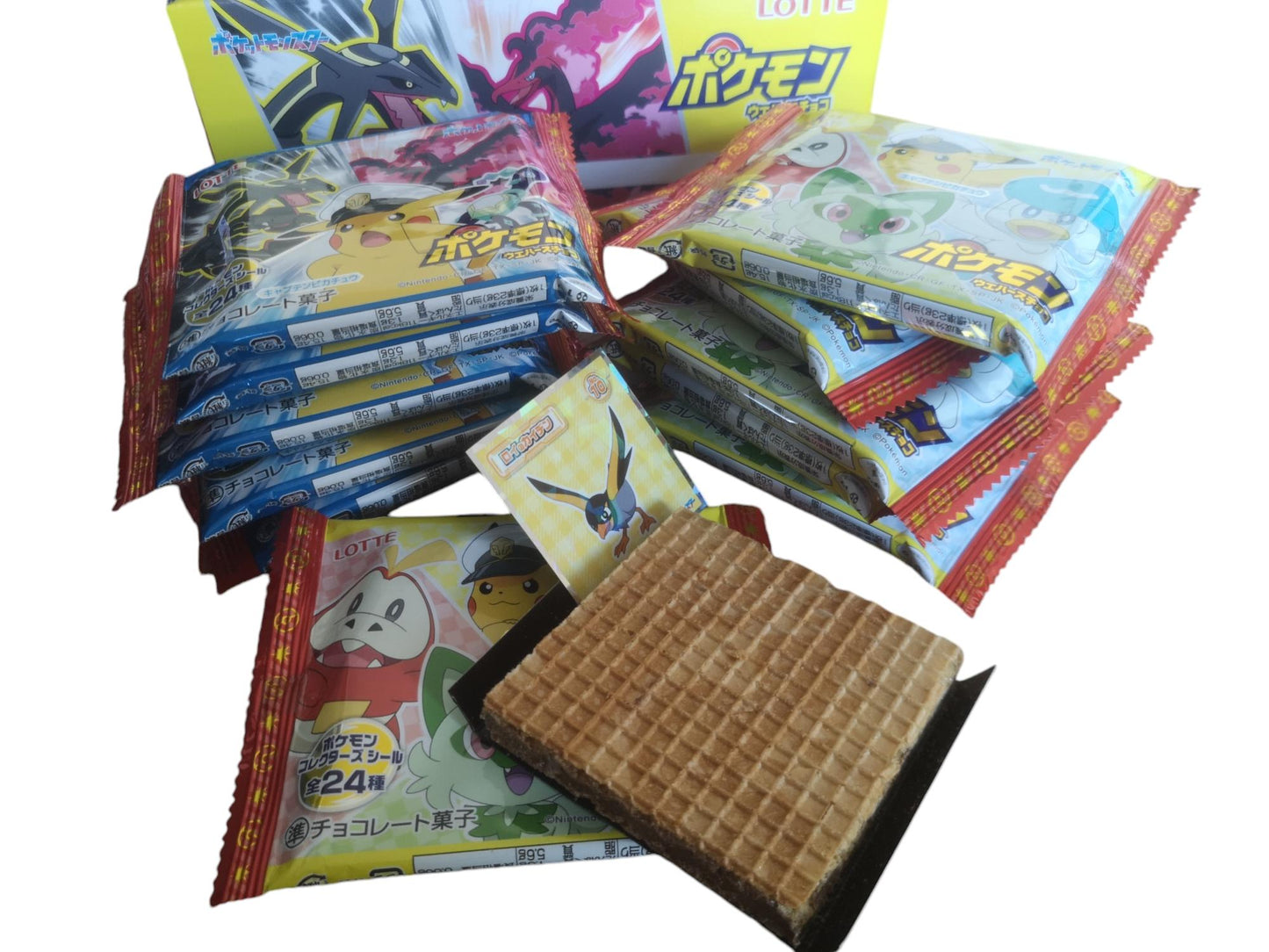 Pokemon chocolate waffles from Japan with holo sticker 10 pieces gift