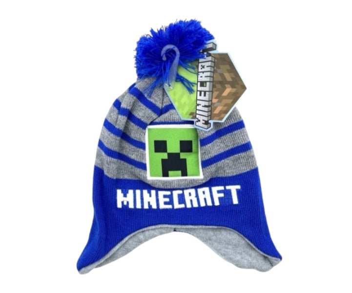 Minecraft muts keuze uit groen/blauw/bruin cadeau