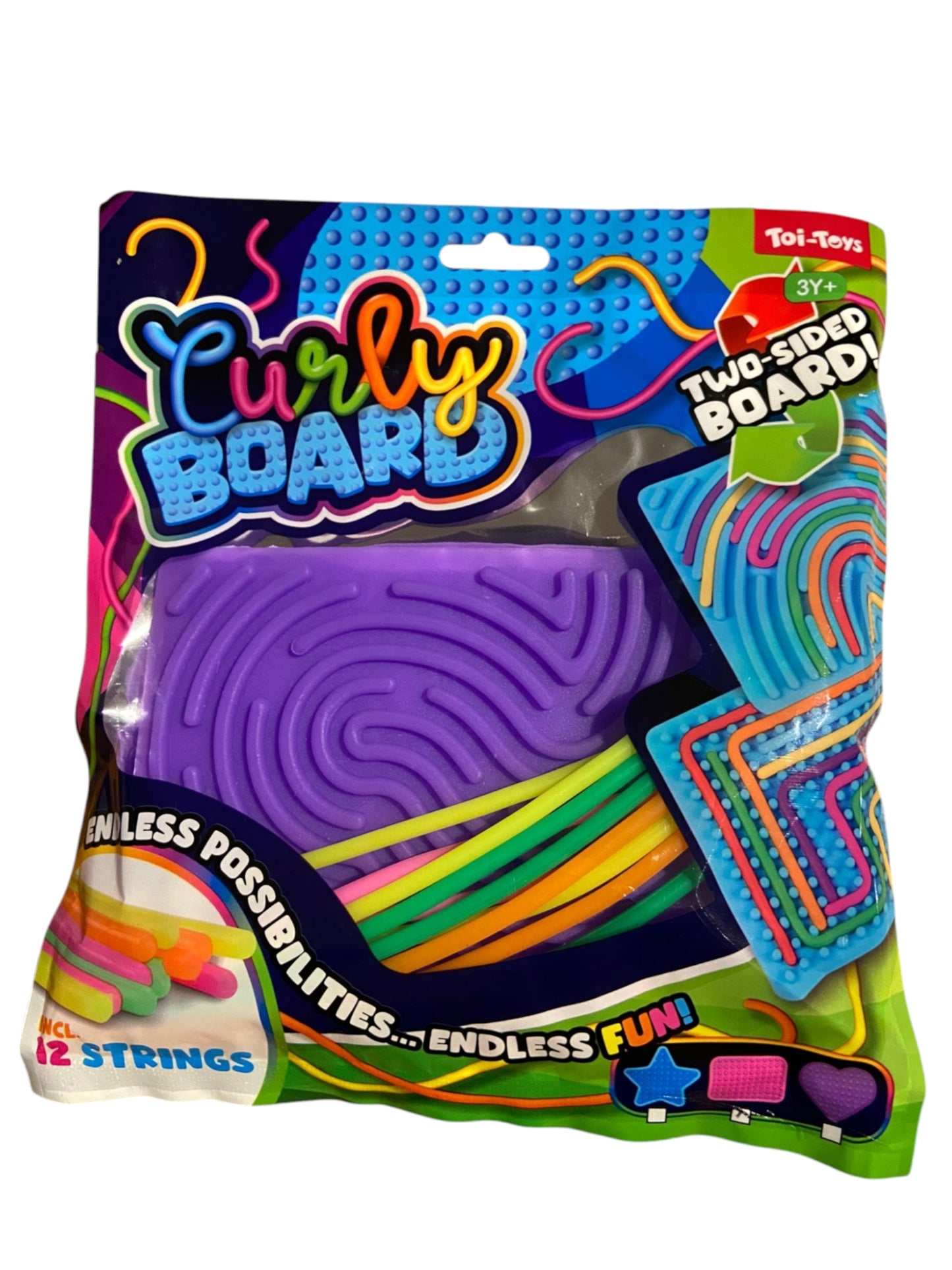 Curly Board 12 strings fidget toys kleur paars