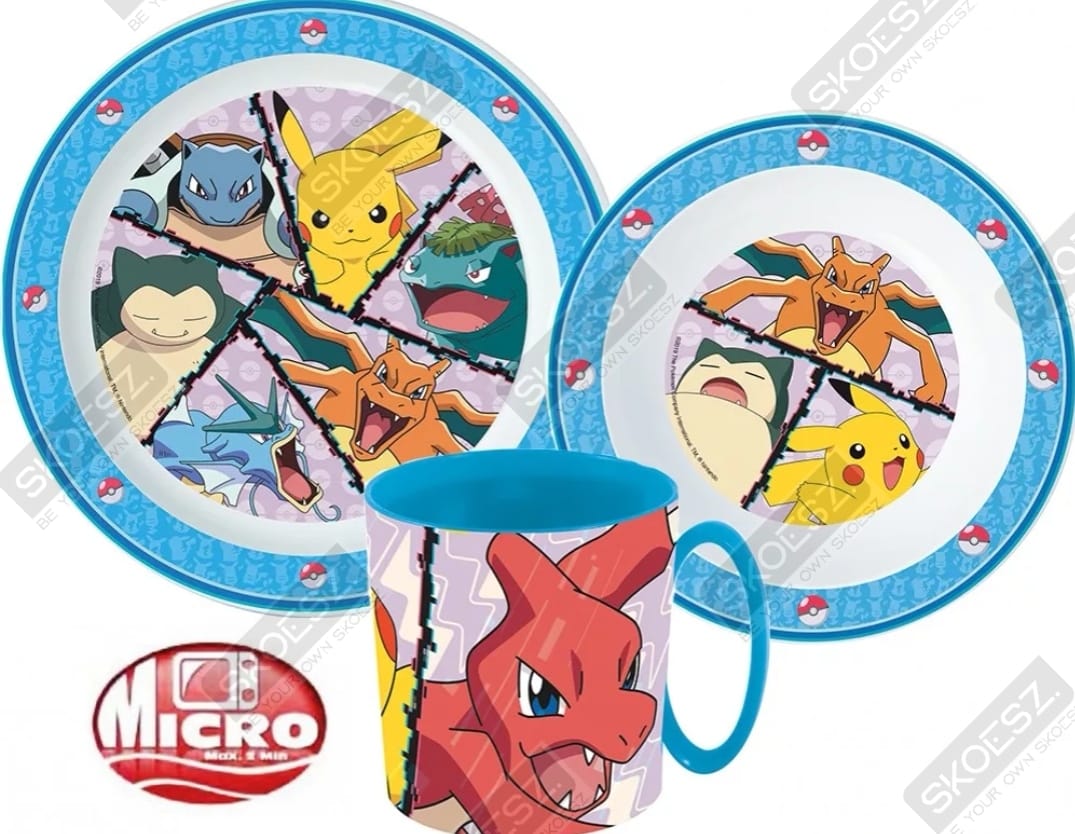 Pokémon - Ontbijt set | Pokémon 3-delig | Bord/Beker/Schaaltje